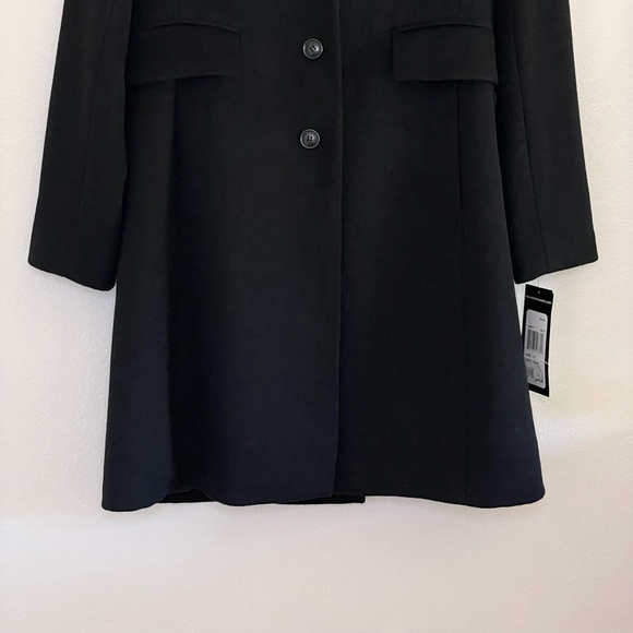 NWT Kristen Blake Walking Coat Wool Blend Notch Lapel Single Breasted Black 8 - Picture 10 of 16